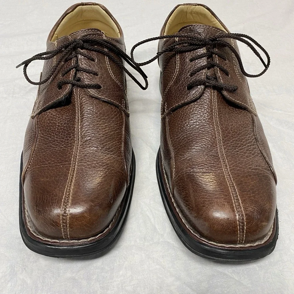 Belvedere Bay Bridge Oxford Mens‎ 10 EEE Brown Leather Comfort Dress Shoes